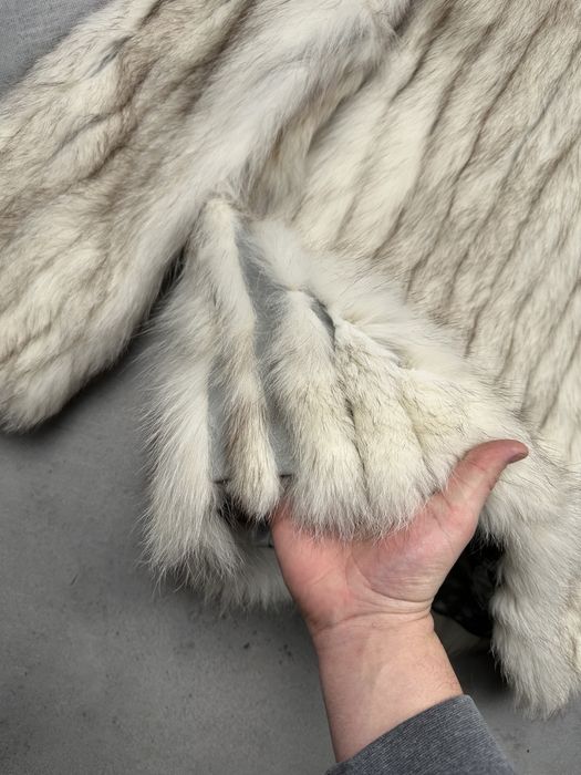 Ekskluzywne naturalne futro z lisa SAGA FOX natural fox fur S 36 vintage kremowe