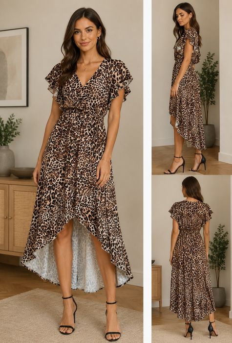 Sukienka panterka print S M uni lato