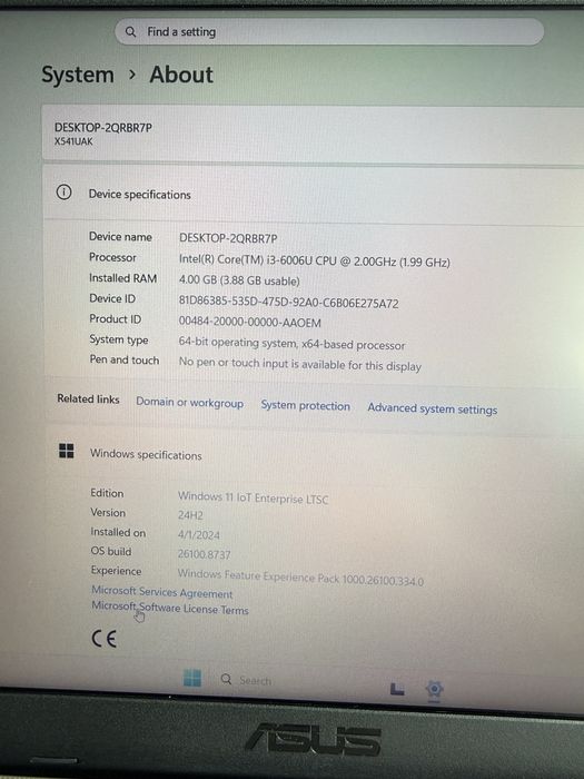 Продам ноутбук Asus X541U (i3/4gb/ssd128gb)