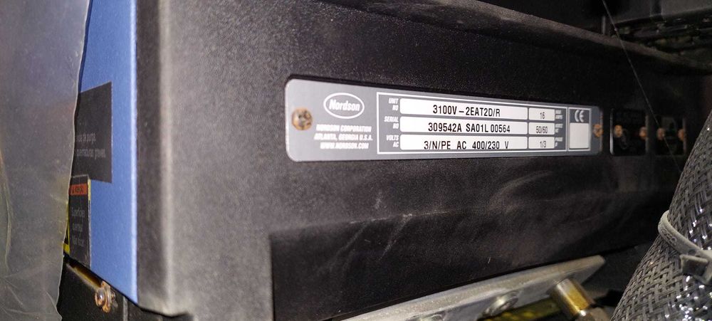 Máquina de cola quente rotativa com tanque Nordson Hotmelt - usada