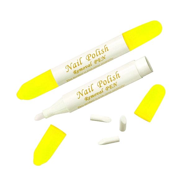 Korektor lakieru do paznokci z wymiennymi końcówkami - żółty / Bass Co