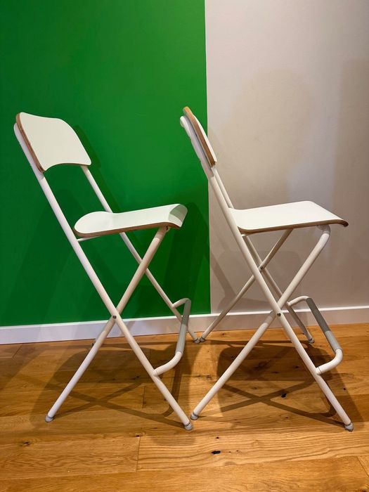 2szt. IKEA Franklin, hoker, taboret wysoki, biały
