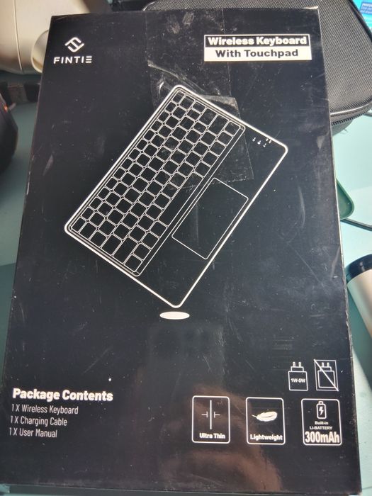 Klawiatura bezprzewodowa touchpad ultra cienka
