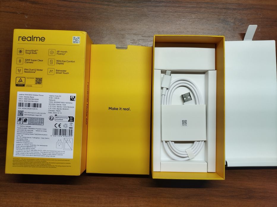 Новий Realme Note 60 (6/128 ГБ) Marble Black. + Чохол. Стан Ідеал.
