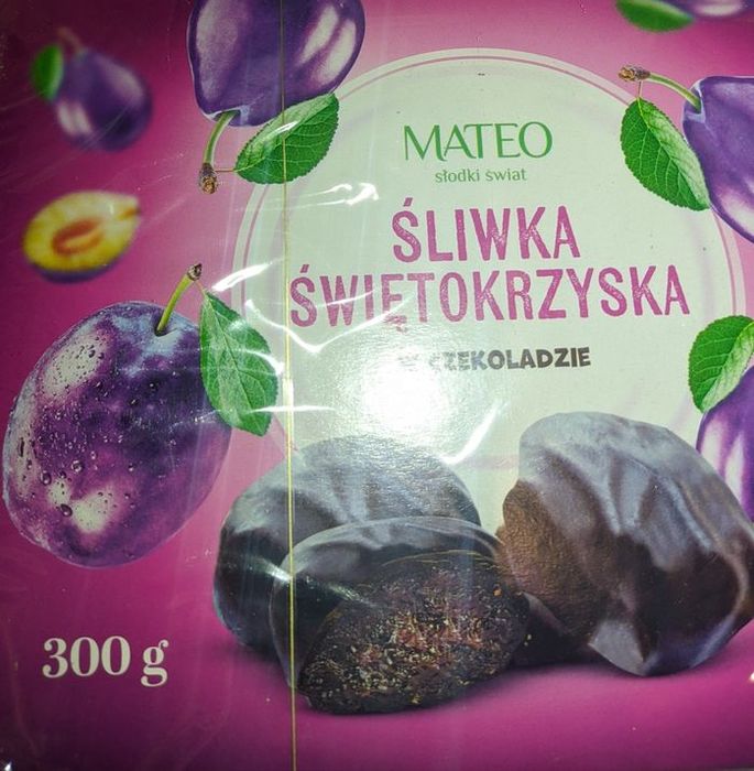 Śliwka w czekoladzie 4*300g Mateo świętokrzyska razem 1.2kg