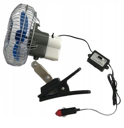 Wiatrak Wentylator Samochodowy Obrotowy 12v Klips