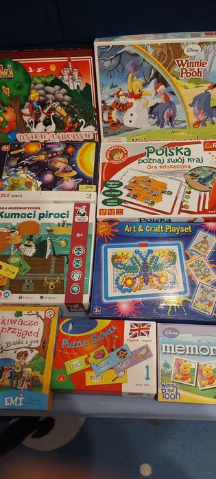 Gry planszowe+puzzle+clementoni laboratorium mechaniki
