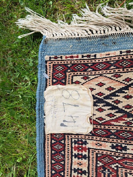 Dywan Bokhara perski wełniany niebieski kaszmiowy medaliony