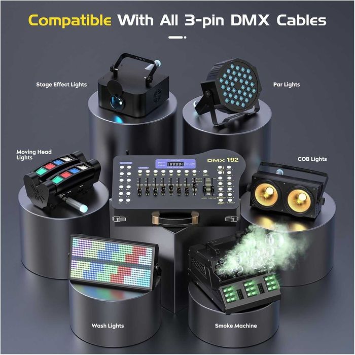 DJ Controller, Czarna konsola DMX 512 i MIDI Operator 192-kanałowy