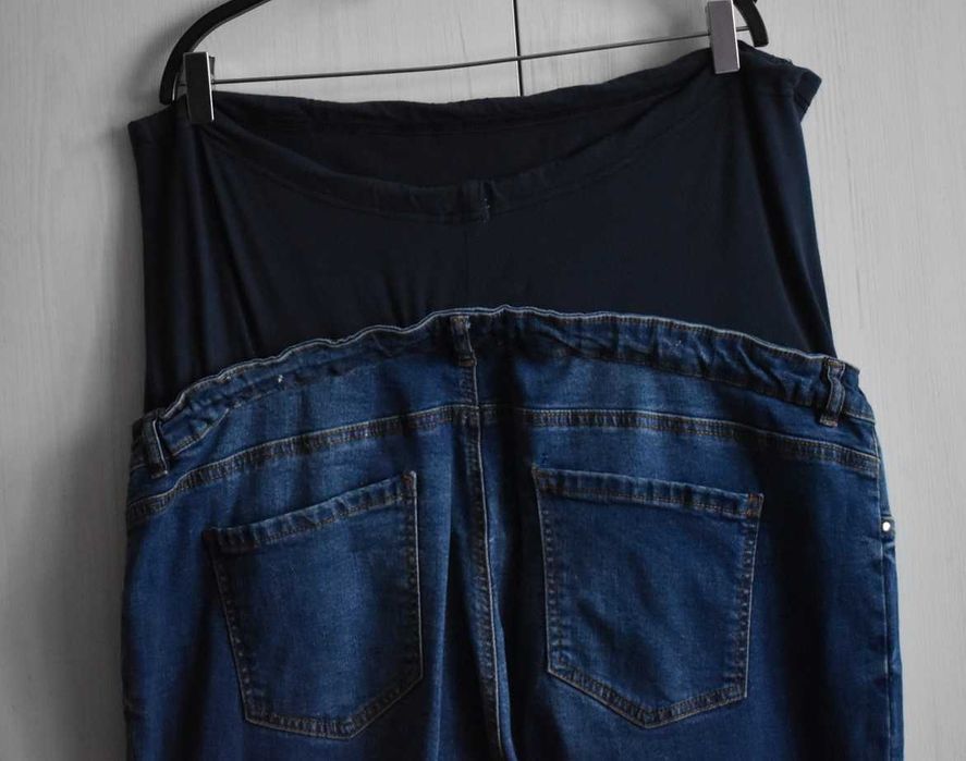 Spodnie ciążowe 52 6XL dżinsowe proste jeansowe wygodne elastyczne