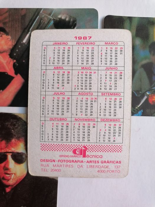 Conjunto de 11 calendários de 1987 do Stallone/Cobra