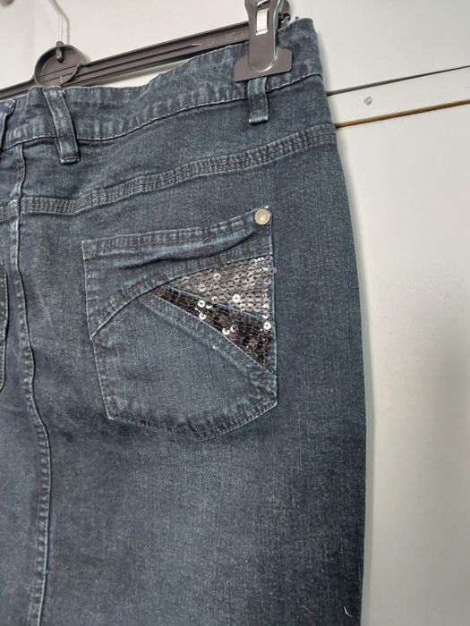Spódnica damska jeans, krótka spódnica z cekinami