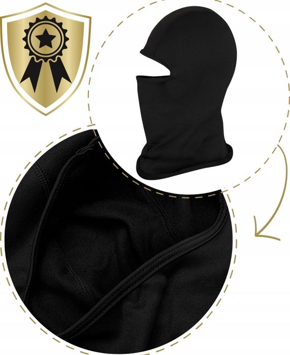 Kominiarka balaclava lekka uniwersalna czarna pod kask na motor,quada