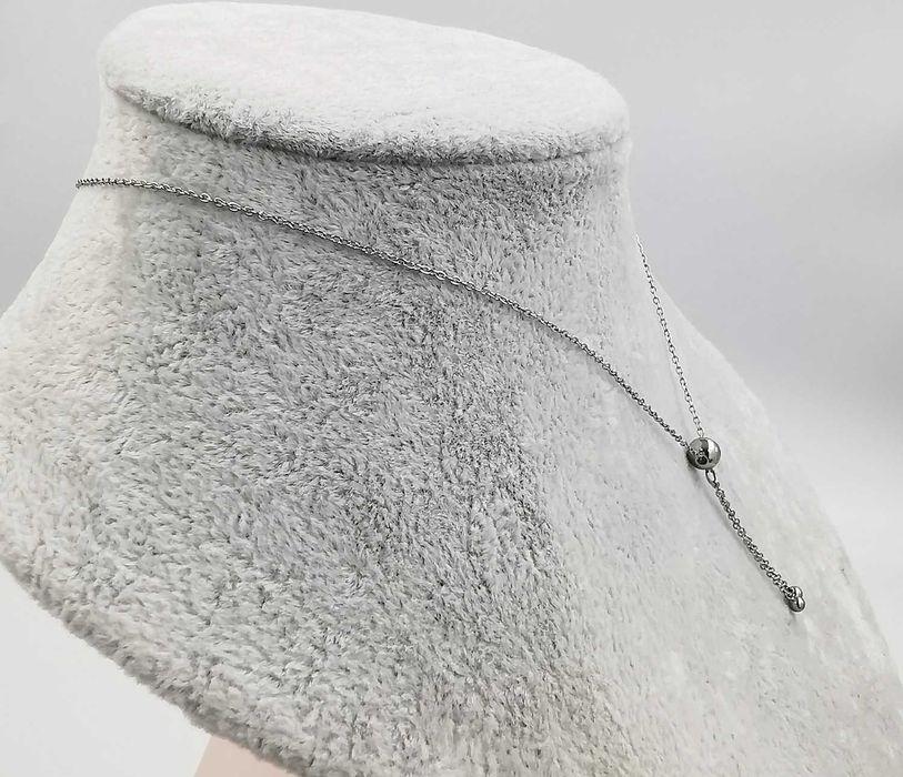 Celebrytka srebrna stal chirurgiczna krawatka z kulkami