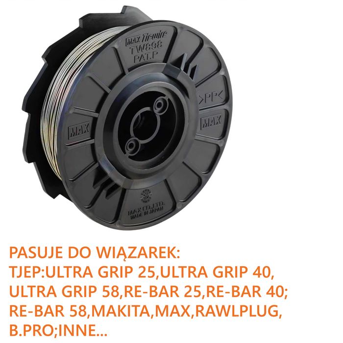 Drut do wiązarek 0,8 mm wiązałkowy MAX TJEP MAKITA RAWLPLUG 50 ROLEK KATOWICE