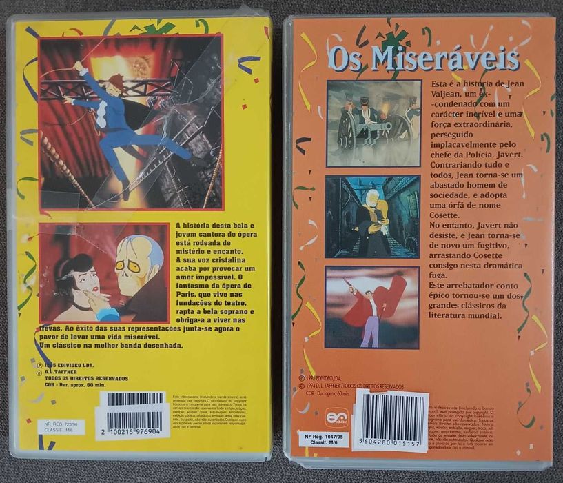 VHS - 2 filmes de animação Contos Clássicos