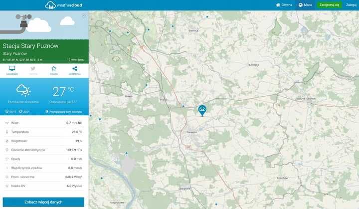 STACJA Pogodowa WiFi meteo termometr higrometr zegar alarm czujnik