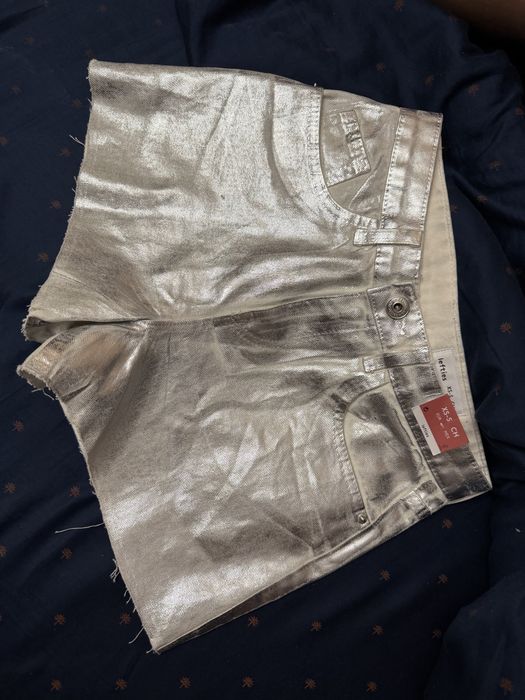 Шорти сріблясті типу maison margiela mm6 xs-s