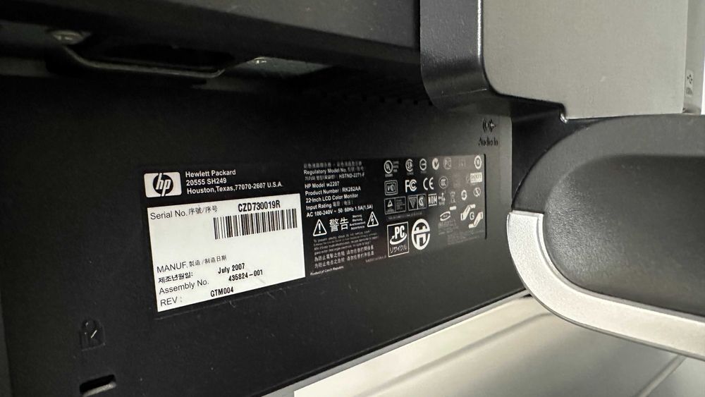 Monitor HP w2207