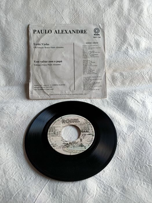 Disco Vinil Single -Paulo Alexandre - Verde Vinho