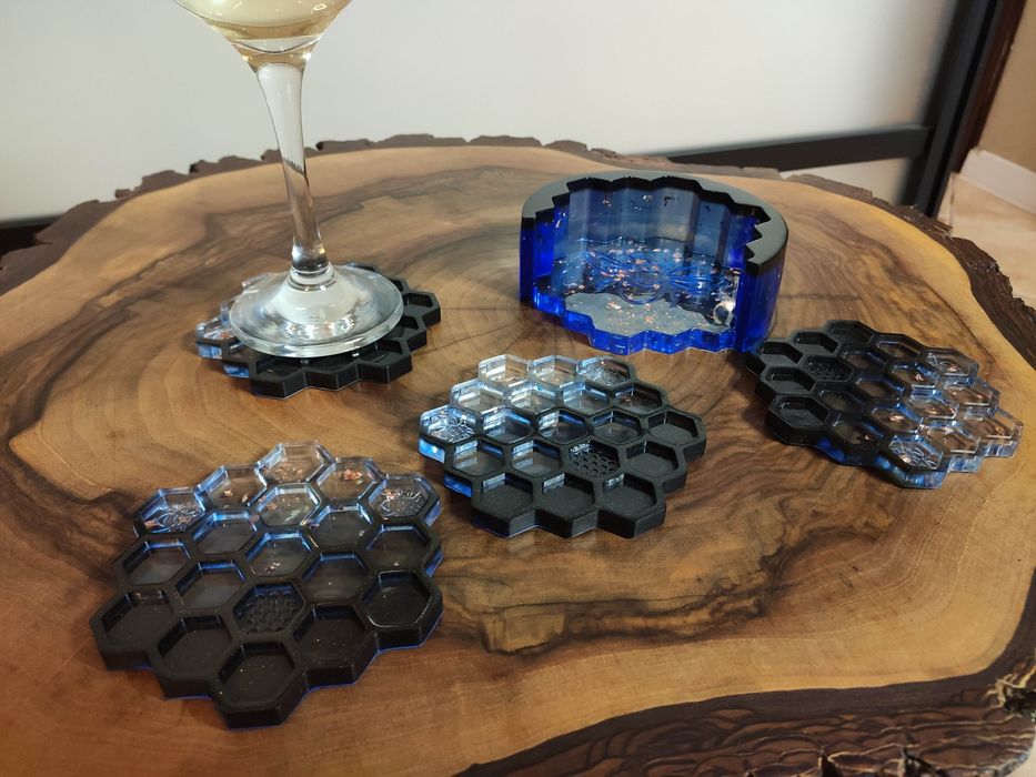 Podkładki zestaw podkładek z żywicy epoksydowej pod kubek ozdobne