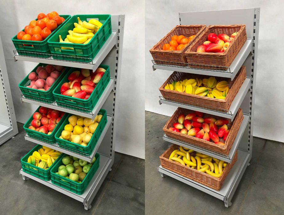 REGAŁ WARZYWNICZY PIEKARNICZY warzywa owoce metalowy sklepowy 0,67m