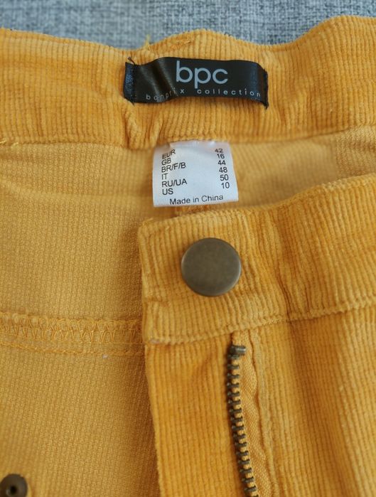 Spodnie musztardowe 42 xl lato sztruks bonprix