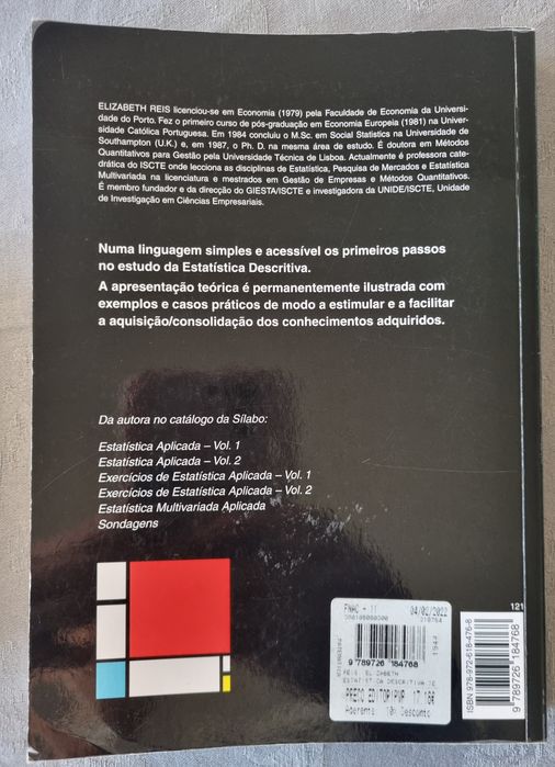 Livro- Estatística Descritiva (Elizabeth Reis)

Em excelente estado