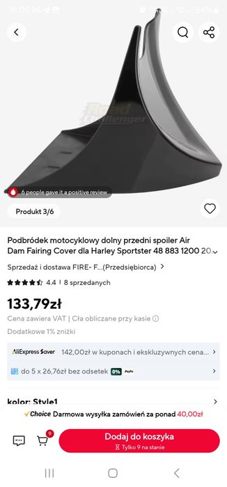 Podbródek motocyklowy dolny przedni dla Harley Sportster