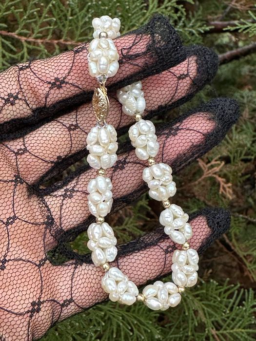 Браслет: річкові перли і золото 14К(585)