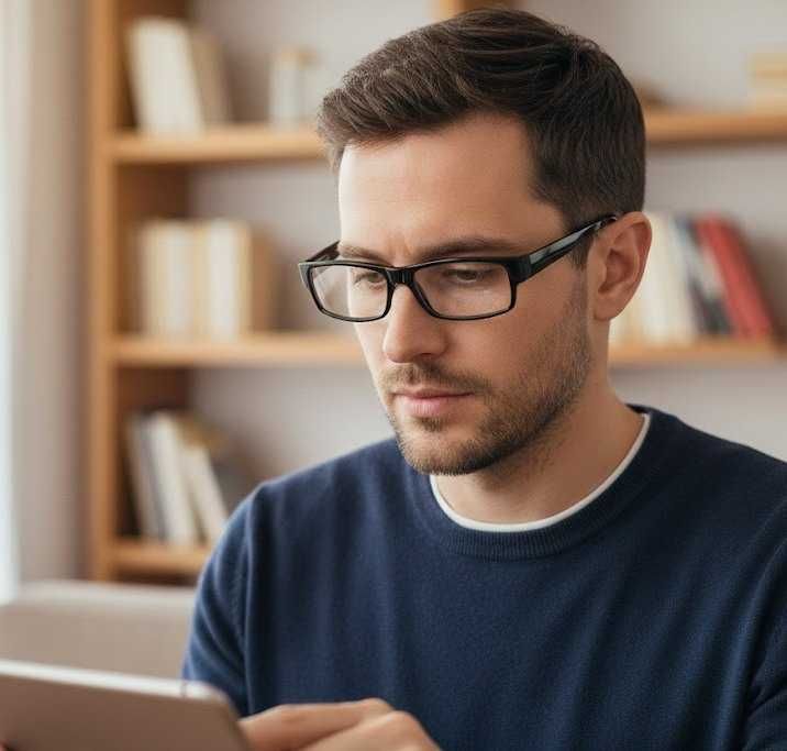 Очки для зрения с стеклянной линзой