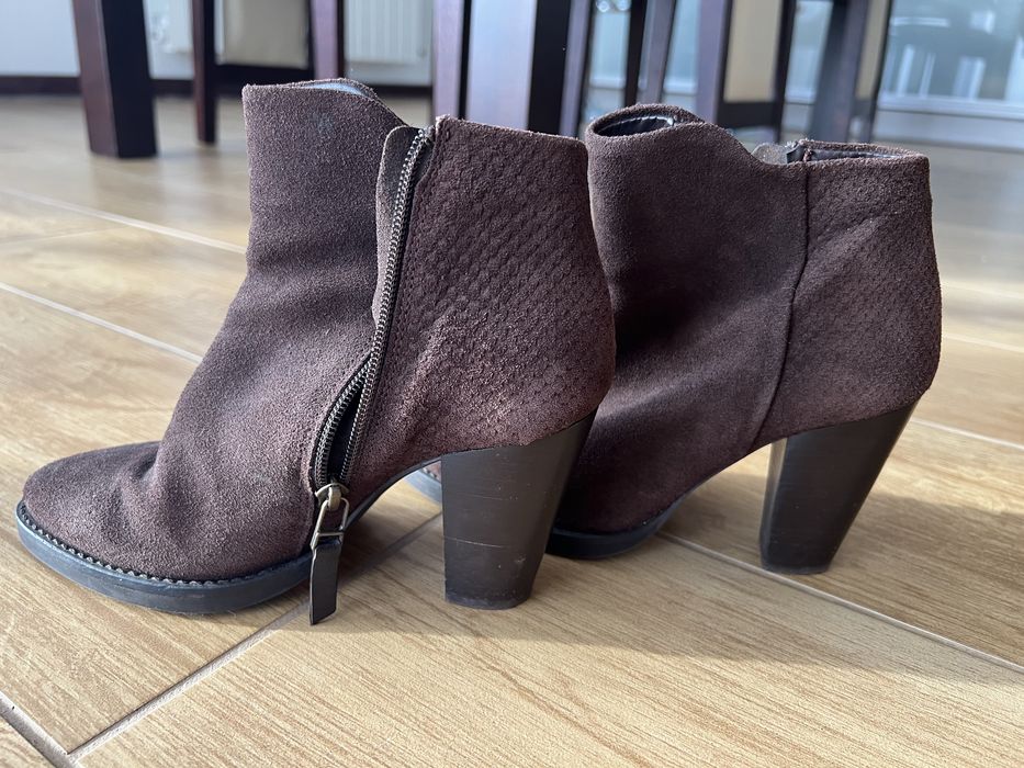 Buty Mango MNG botki zamszowe