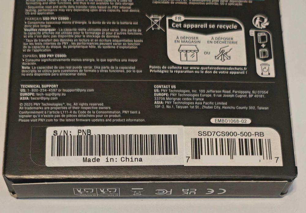 Nowy Dysk SSD 2,5” SATA III PNY CS900 500GB