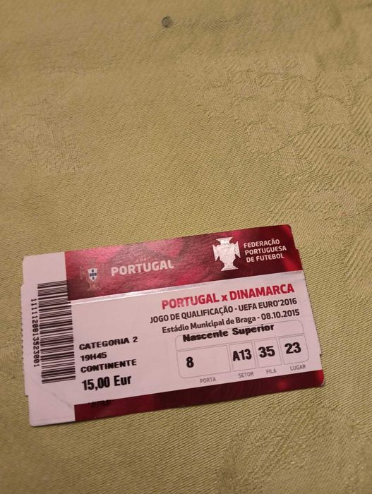 2 Bilhetes Selecção Portugal