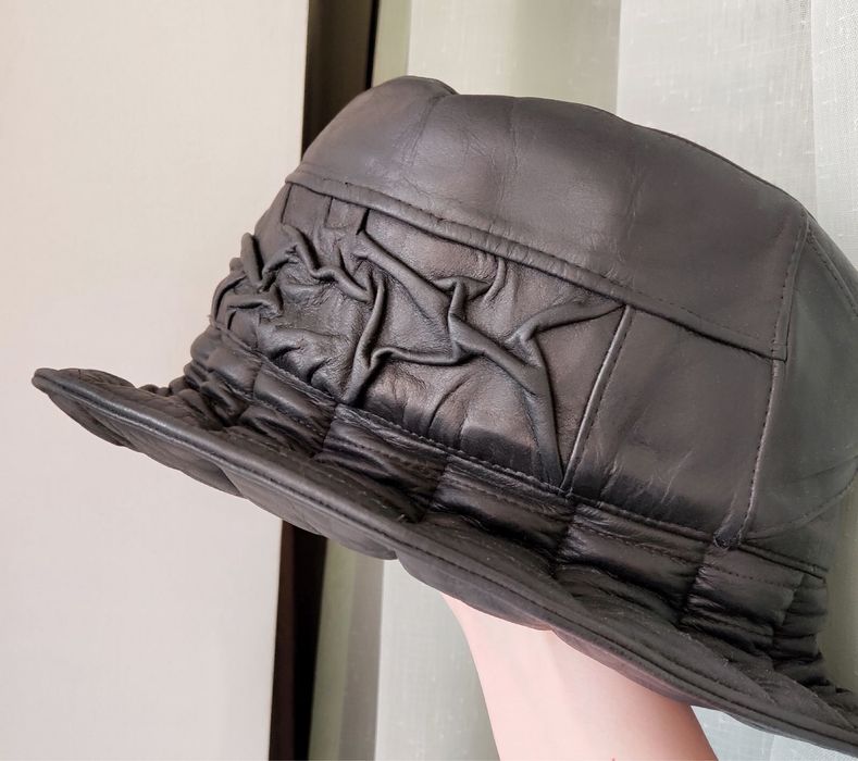 Капелюх-панама шкіряна жіноча осінь зима