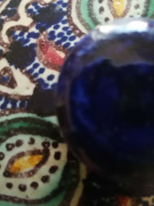 Stareńkie okrągłe naczynie – szkatułka, ręcznie robione, unikat