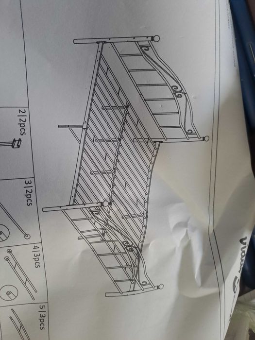 Rama lozka metalowa 2x1,4