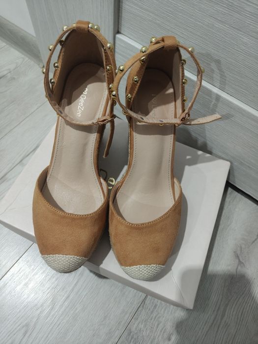 Koturny espadryle sandały damskie DeeZee 39 camel
