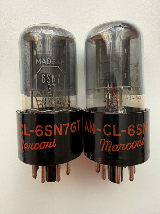 Lampy 6SN7 Marconi Canada wojskowe szara bańka