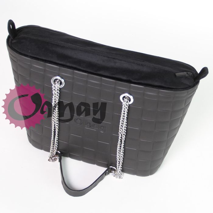 Czarny Welur organizer do OBAG URBAN MINI Velvet 2 kieszenie VIP OMAY