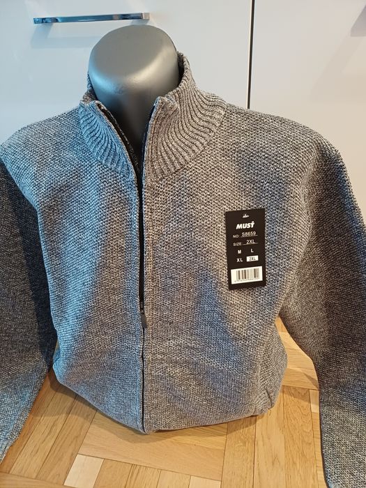 Sweter męski na polarze. XL, XXL.