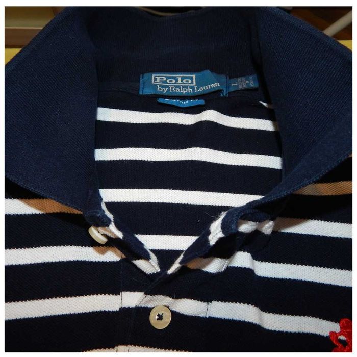 Винтажная рубашка поло из хлопка пике POLO RALPH LAUREN (Big Pony/3)