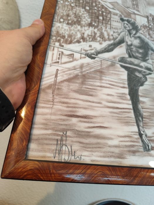 Obraz technika mieszana Bydgoszcz Olszewski vintage retro prl