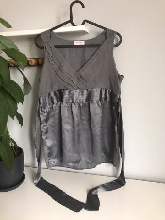 Top bluzka Orsay M satynowa kokarda