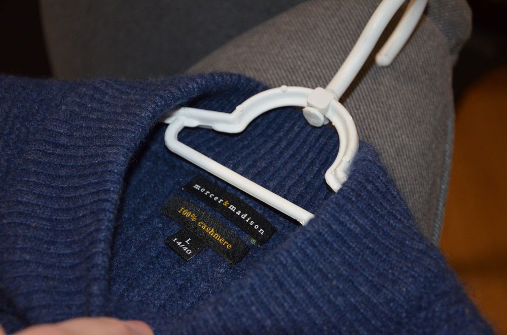 sweter 100% kaszmir mercer&madison granat