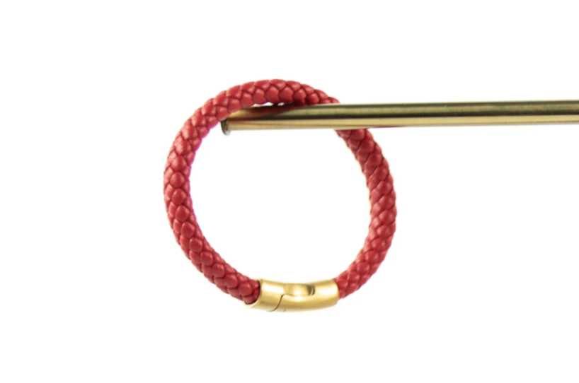 Pulseira Grossa Vermelha Fierceness Outlet - Couro (stock da marca)