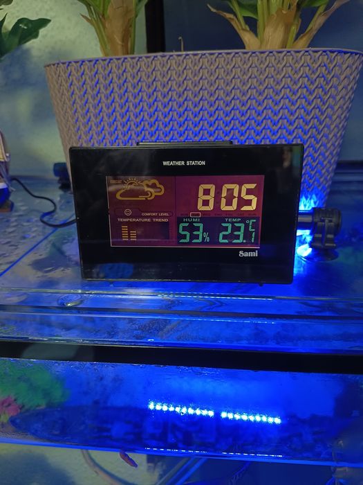 Relógio digital led com medição de temperatura