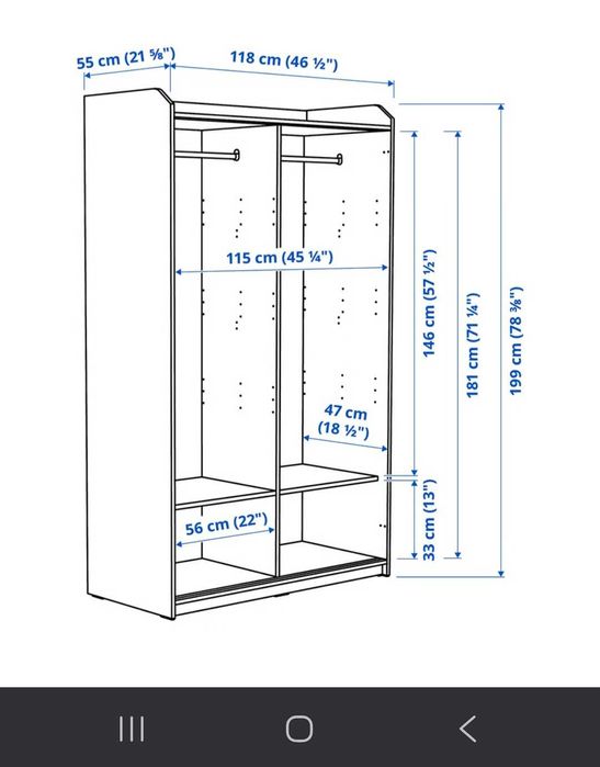 Roupeiro Hauga da Ikea cinzento