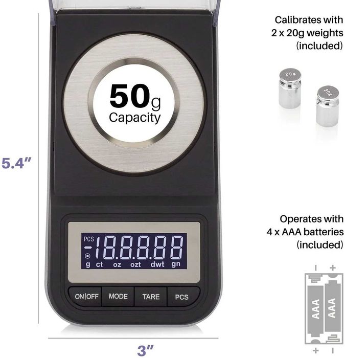 Ваги цифрові для пороху або заквасок Gem-50-3 Smart Weigh 0,001