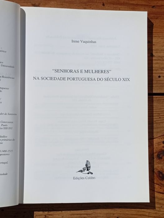 Livro "Senhoras e Mulheres na Sociedade Portuguesa do Século XIX" – Irene Vaquinhas